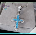 Blue Diamond Cross Pendant