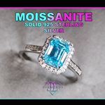 Blue Moissanite Diamond Ring