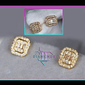 Gold Ice Gold Ear Studs | Womens Diamond Ear Studs | Ear Studs