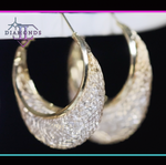 Women's Gold Diamond Hoop Earrings