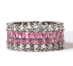 Pink Diamond Eternity Ring | Baguette Ring | Pink Diamond Ring