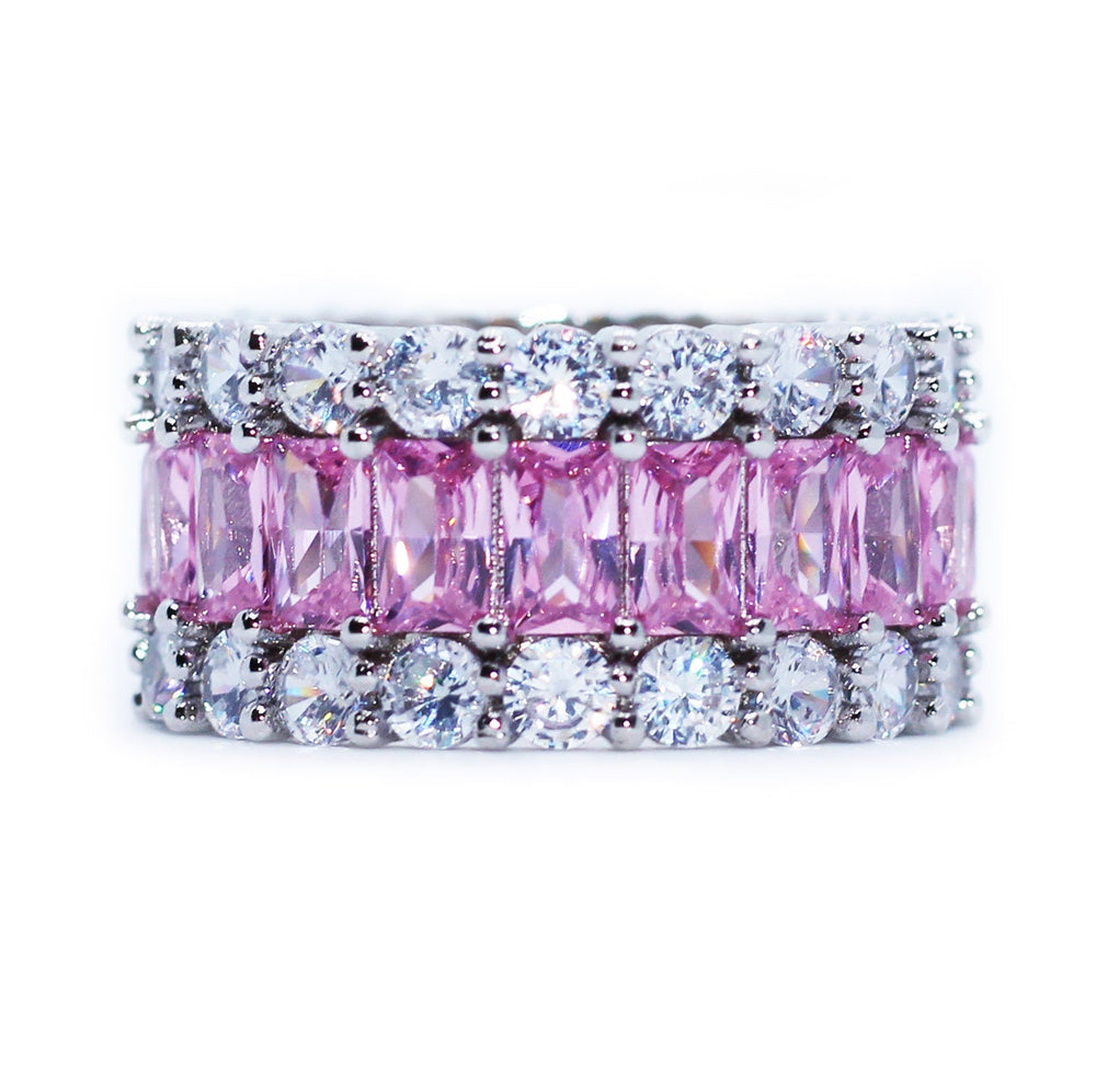 Pink Diamond Eternity Ring | Baguette Ring | Pink Diamond Ring