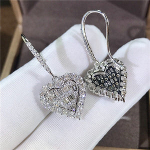 Womens Heart Diamond Earrings | Womens Diamond Heart Earrings