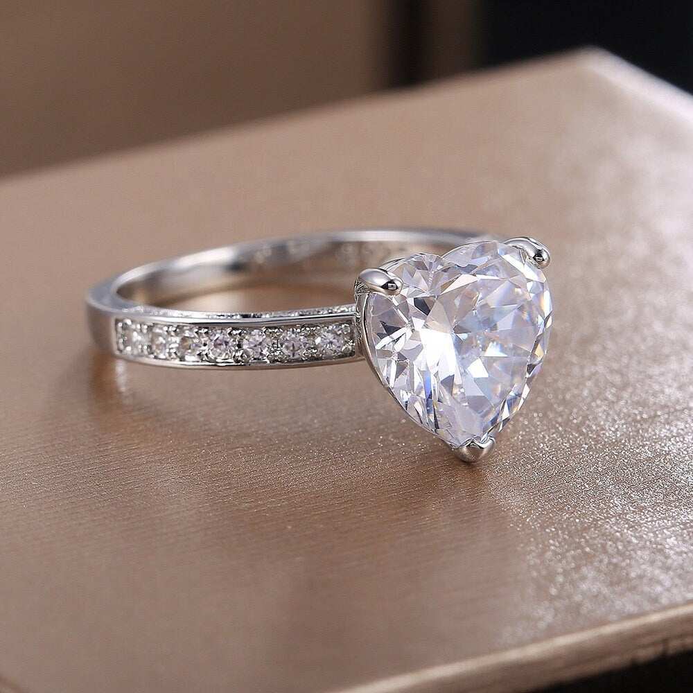 
            
                Load image into Gallery viewer, Heart Ring | Heart Shaped Ring | Heart Shape Ring | Diamond Heart Ring
            
        