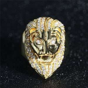 Iced out ring | Lion Ring | Diamond Lion Ring | Leo ring | Lion rings | Iced Out Lion Ring | Sphinx ring | Mens Gold Ring | Big Gold Ring