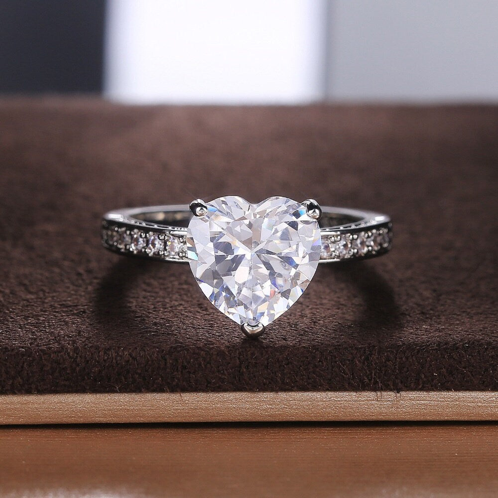 
            
                Load image into Gallery viewer, Heart Ring | Heart Shaped Ring | Heart Shape Ring | Diamond Heart Ring
            
        