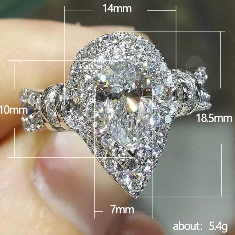 
            
                Load image into Gallery viewer, Teardrop Ring | Pear Shape Ring | Teardrop Engagement Ring | Tear Drop Ring | Engagement Ring |  Diamond Rings | Womens Wedding Rings
            
        