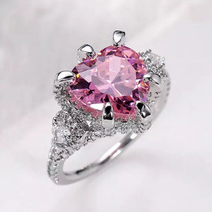 Pink Diamond Heart Ring | Heart Ring | Heart Shaped Ring | Heart Shape Ring