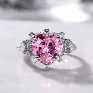 Pink Diamond Heart Ring | Heart Ring | Heart Shaped Ring | Heart Shape Ring