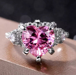 Pink Diamond Heart Ring | Heart Ring | Heart Shaped Ring | Heart Shape Ring