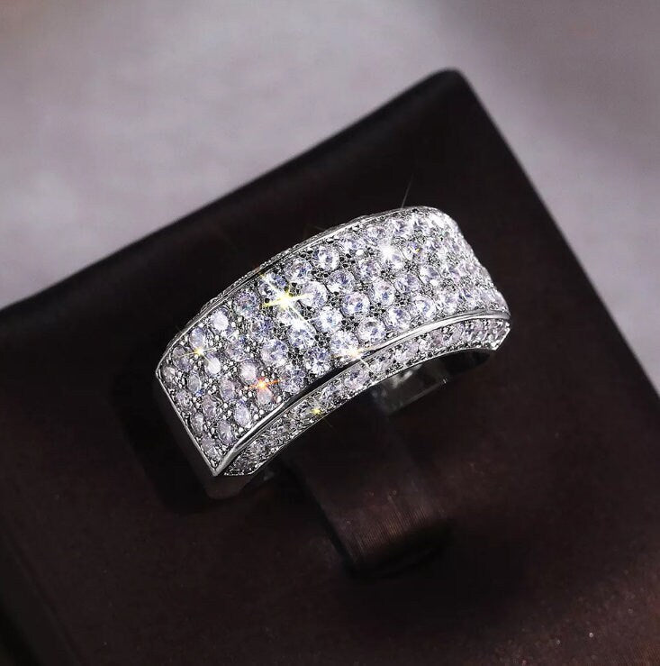 Promise Ring | Mens Wedding Ring | Iced Out Ring | Mens Pavé Ring | Diamond Wedding Band