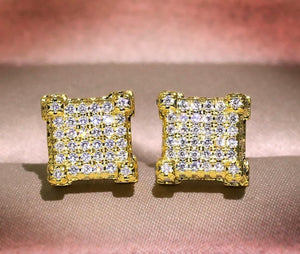 Iced Out Earrings | Gold Diamond Earrings | Womens Earrings | Diamond Ear Studs | Mens Gold Diamond Stud Earrings | Mens Diamond Ear Studs