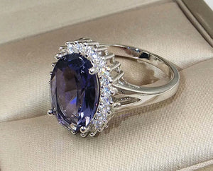 Purple Wedding Ring | Blue Wedding Ring | Amethyst Diamond Ring