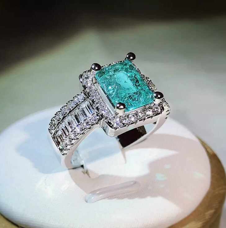 Aquamarine Ring | Aquamarine Engagement Ring | Blue Diamond Ring | Tourmaline Ring