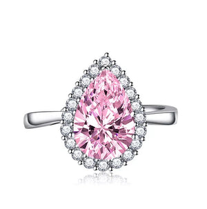 Womens Pink Diamond Ring | Pink Pear Cut Diamond Ring