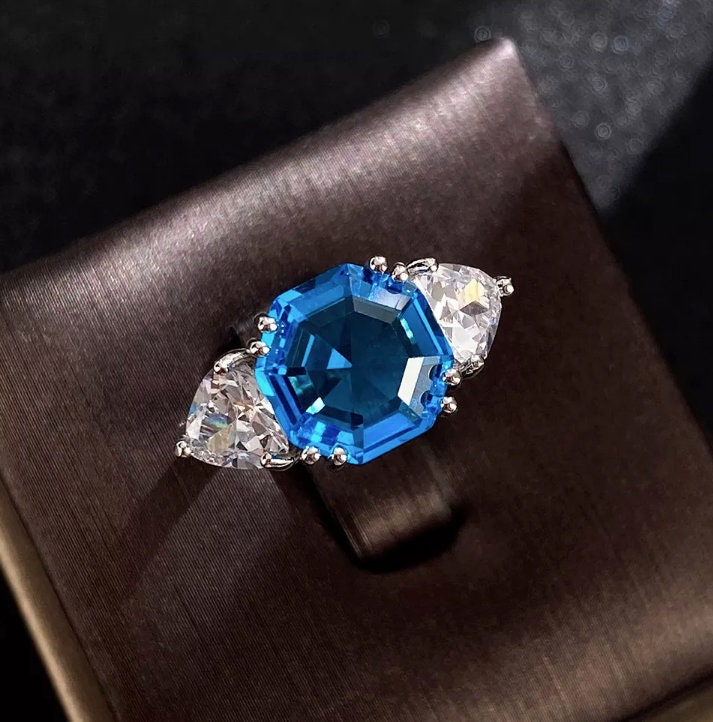 Blue Diamond Ring | Blue Diamond Wedding Ring | Womens Engagement Ring