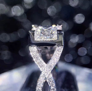 Engagement Ring | Princess Cut Diamond Ring | Diamond Engagement Rings | Womens Wedding Ring | Womens Engagement Ring | Infinity Ring