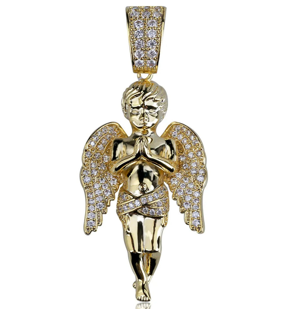 Angel Pendant | Iced Out Pendant | Angel Pendants | Diamond Cherub Pendant | Iced Necklace | Angel Necklace | Hip Hop Chain | Iced Jewellery