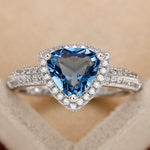 Blue Wedding Ring | Trilliant Engagement Ring | Trillion Wedding Ring