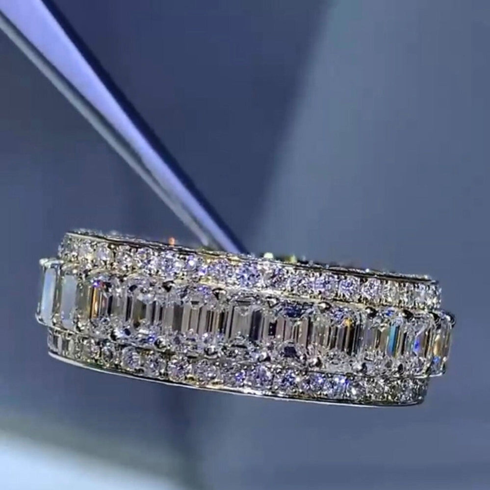
            
                Load image into Gallery viewer, Baguette Ring | Eternity Ring | Womens Wedding Band | Diamond Ring
            
        