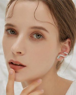 Diamond Snake Earrings | Cuff Earrings | Womens Snake Earrings | Snake Earrings | Silver Snake Earrings | Big Earrings | Snake Earrings Cuff