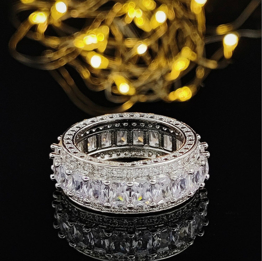 
            
                Load image into Gallery viewer, Baguette Ring | Eternity Ring | Womens Wedding Band | Diamond Ring
            
        