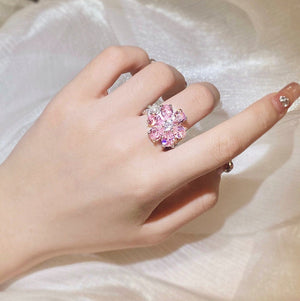 Pink Diamond Ring | Pink Diamond Flower Ring | Womens Pink Diamond Ring | Promise Ring | Womens Engagement Ring | Flower Ring | Love Ring