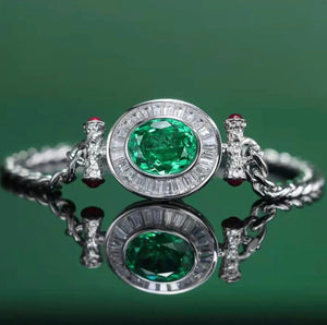Womens Bracelet | Diamond Bracelet | Womens Diamond Bracelet | Green Gemstone Bracelet | Green Diamond Bracelet | Womens Silver Bracelets