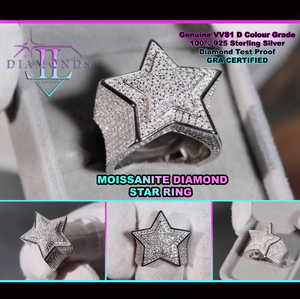 Moissanite Diamond Star Ring