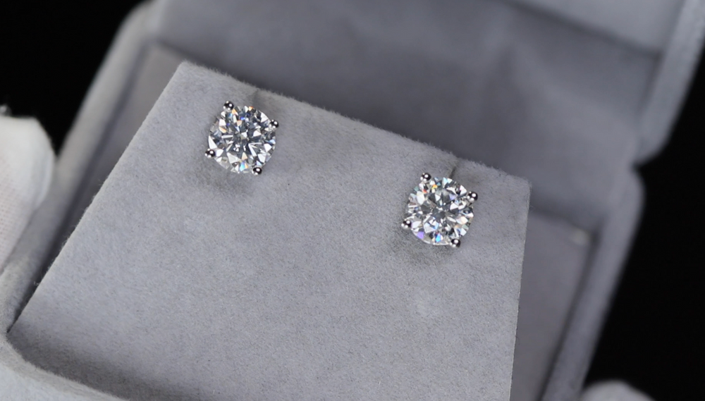 
            
                Load image into Gallery viewer, 4.0ct Diamond Ear Studs | Moissanite Diamond Ear Studs
            
        