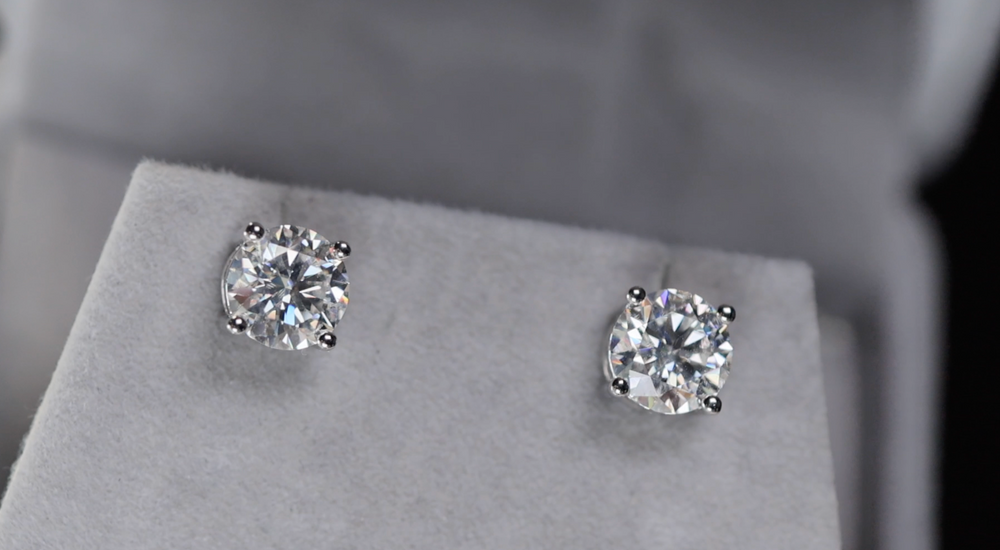
            
                Load image into Gallery viewer, 4.0ct Diamond Ear Studs | Moissanite Diamond Ear Studs
            
        