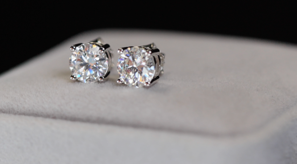 
            
                Load image into Gallery viewer, 4.0ct Diamond Ear Studs | Moissanite Diamond Ear Studs
            
        