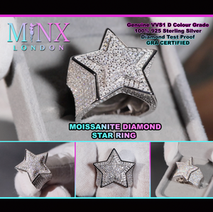 moissanite diamond star ring