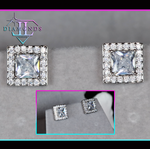 princess cut diamond ear studs