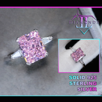 Womens Silver Pink Lab Diamond Ring