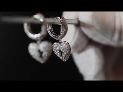 
            
                Load and play video in Gallery viewer, Diamond Heart Earrings | Heart Earrings | Womens Earrings | Heart earrings with Diamonds | Hoop Earrings | Womens Broken Heart Earrings
            
        