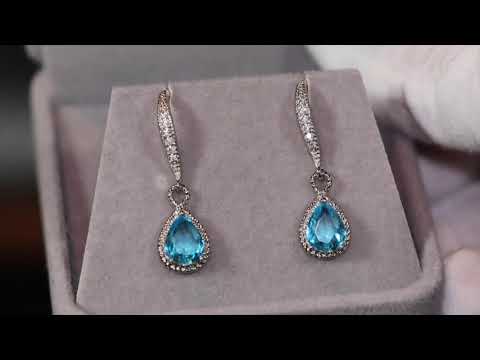 
            
                Load and play video in Gallery viewer, Blue Diamond Earrings | Womens Earrings | Aquamarine Diamond Earrings
            
        