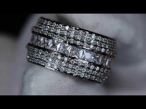 
            
                Load and play video in Gallery viewer, Mens Silver Diamond Wedding Ring
            
        