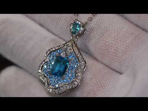 
            
                Load and play video in Gallery viewer, Blue Diamond Necklace | Womens Blue Gemstone Necklace
            
        