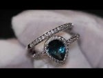 Blue Wedding Ring | Blue Diamond Wedding Ring Set | Teardrop Ring | Pear Cut Ring | Blue Diamond Ring | Blue Engagement Ring | Wedding Ring