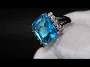 
            
                Load and play video in Gallery viewer, Aquamarine Ring | Aquamarine Diamond Ring | Aquamarine Engagement Ring
            
        