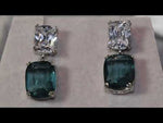 Teal blue diamond earrings | Green Diamond Earrings | Blue Diamond Earrings