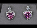Pink Heart Diamond Ear Studs | Pink Diamond Earrings