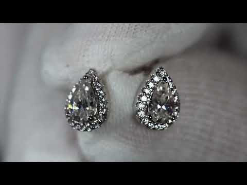 
            
                Load and play video in Gallery viewer, Pear Cut Moissanite Diamond Ear Studs
            
        