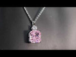 pink lab diamond pendant