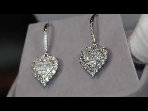 
            
                Load and play video in Gallery viewer, Womens Heart Diamond Earrings | Womens Diamond Heart Earrings
            
        