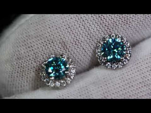 
            
                Load and play video in Gallery viewer, Blue Moissanite Diamond Ear Studs
            
        