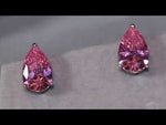 Pink Pear Cut Diamond Ear Studs | Pink Diamond Earrings