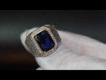 Blue Diamond Ring | Sapphire Blue Diamond Ring | Iced Out Ring | Mens Blue Diamond Ring | Mens Diamond Ring | Big Ring | Mens Iced Out Ring