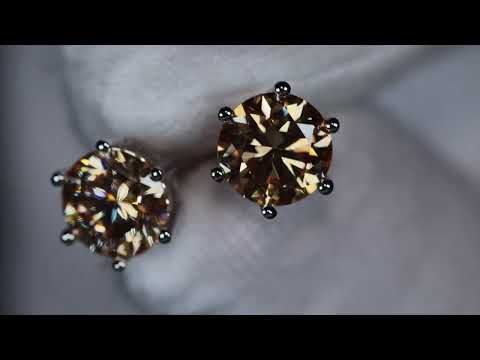 
            
                Load and play video in Gallery viewer, MOISSANITE CHAMPAGNE DIAMOND EAR STUDS
            
        